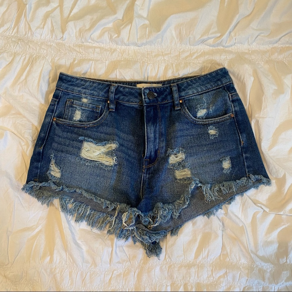Pacsun Distressed High Rise Festival Shorts